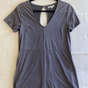 Women’s Short Sleeved Z Supply Suede Blue Gray Dress w/  Pockets Size S